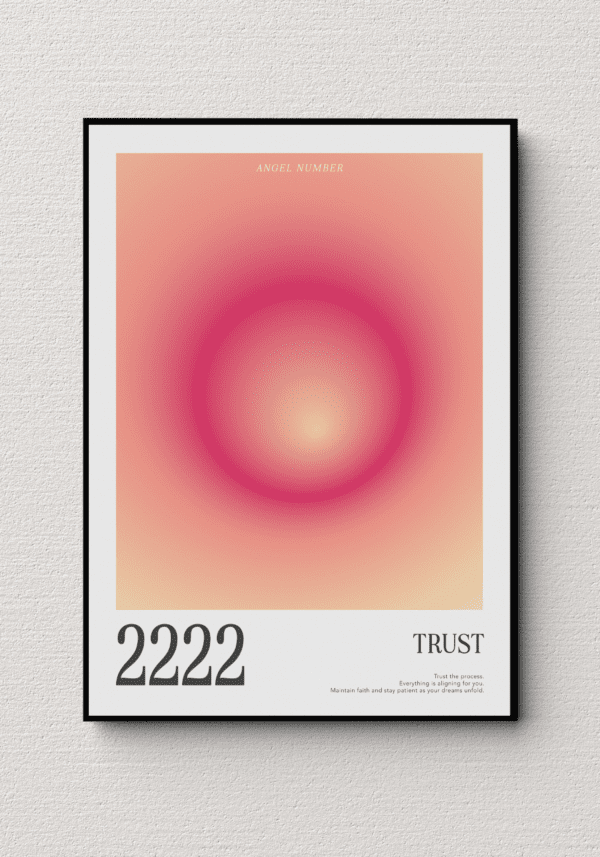 Plakat z Anielską Liczbą 2222